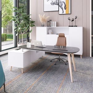 Antique Simple Ceo boss Manager l Shaped Workstation Luxury Executive Office <b>Desk</b> Modern Office <b>Desk</b> Furniture - Product Image 2