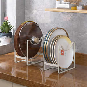 Soporte Moderno y Sencillo para Platos, Organizador de Platos Pequeño para Gabinete de Cocina, Estante Metálico para Tapas de Ollas, Escurridor de Platos, Flexible y No Plegable - Product Image 1