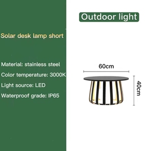 Lampada LED Moderna da Esterno IP65 Impermeabile, Illuminazione Solare da Giardino per Tavolo da Tè e Atmosfera all'Aperto - Product Image 3