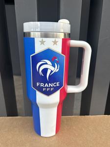 2026 pour Cheer <span class=keywords><strong>France</strong></span> Gobelets isothermes en acier inoxydable sous vide 40oz, thème Football, écologiques, pour voyage et bureau - Product Image 1