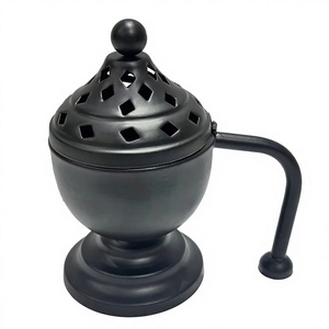 Porte-encens en métal noir de la meilleure qualité Conception fabuleuse Taille personnalisée Brûleur Bakhoor religieux à prix inférieur - Product Image 1