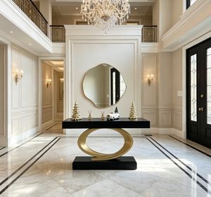 Irregular Wall Mirror Gold Frame Console Mirror Modern Decorative Vanity Mirror for Living Room Entryway Bedroom - Product Image 5