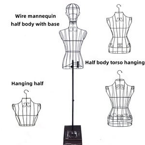 Torso de alambre de metal para mujer, maniquí de exhibición de forma de vestido, busto de alambre de metal de estilo europeo para exhibición de ventana de tienda de ropa - Product Image 1