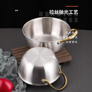 Olla para Fideos de Acero Inoxidable con Asa, Proceso de Pulido de 4 Pasos, Compatible con Cocina de Inducción, Tazón para Ensaladas, Tazón para Mezclar - Product Image 1