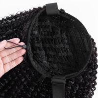 Perruque en cheveux humains texturés bouclés crépus, demi-perruque avec cordon de serrage, fabrication usine, OEM ODM disponible