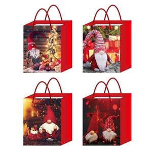 * OUTLET * 12 pezzi sacchetti regalo di natale sacchetti regalo verticali porta babbo natale 32x26x11cm corda maniglia-casa e cucina - Product Image 1