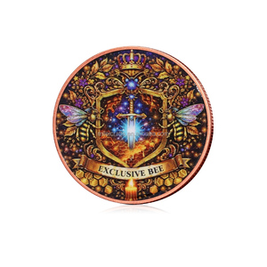 Koin Tembaga Murni 1oz .999 Custom, Medal Seni Sarang Lebah Cetak Warna UV 2D, Koin Seni Sarang Lebah - Product Image 2