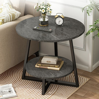 Table d'appoint ronde en marbre Table d'appoint pour salon, bureau de chevet pour hôtel Table de chevet à haute charge Vente en gros