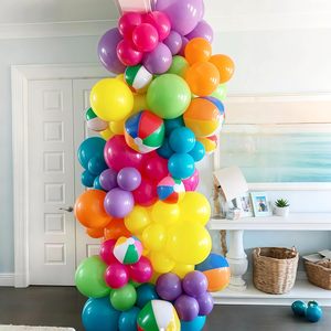 Kit de Arco de Globos Multicolor para Verano, Globos Azules, Morados, Naranjas, Verdes, Rosas, Dorados y Arcoíris para Decoración de Fiestas de Cumpleaños Infantiles Hawaianas - Product Image 5