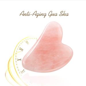 Factory Direct Hochwertige Anti-Aging-Gesichts <span class=keywords><strong>massage</strong></span> geräte Gesicht Rosenquarz Jade Roller Gua Sha Set Rosa Geschenk Gold Stein - Product Image 5