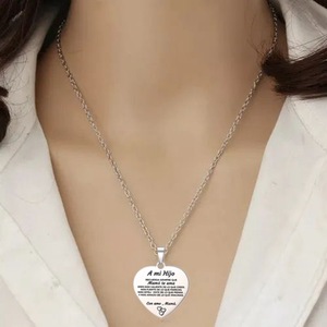 Collar de acero inoxidable con colgante de corazón de amor para mujer, colgante de amor, corazón, amor, familia, regalo familiar, gran oferta - Product Image 6