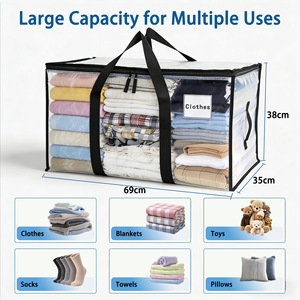 Durable Plastic PP Woven Fabric Foldable Classic Single Tier Heavy Duty Living Room <b>Storage</b> Bags for Bedding <b>Clothes</b> - Product Image 4