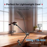 Support de bureau 21,7 pouces avec bras articulé à friction en forme de crabe et pince pour smartphone