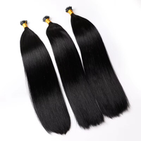 Extensions capillaires Nano Tip noires lisses, teintes, à double trame, en cheveux vierges Remy, cuticules alignées, flexibles, F-Top, modèle 2025, les plus vendues