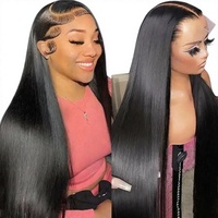 RUILI, fournisseur en gros de perruques en cheveux naturels du Cambodge, perruques en cheveux humains avec dentelle transparente 13x4, densité 180%, pour femmes noires