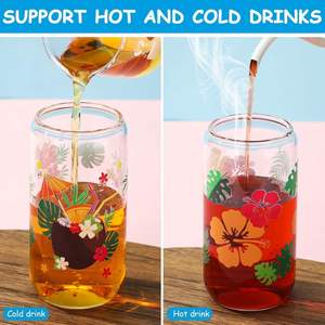 Summer Hawaiian Tropical Luau Party Supplies Iced Coffee <b>With</b> Lid and <b>Straw</b> Hawaii <b>Glass</b> <b>Cup</b> - Product Image 3