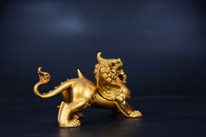 धन आकर्षित करने वाले सोने की पिक्सीयू पशु मूर्तिकला कला कस्टम शिल्प शिल्प ने कांस्य मूर्तिकला आभूषण चीनी शैली को जीवन-आकार बनाया - Product Image 4