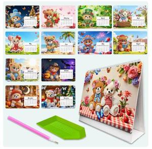 XIXI ปฏิทินตั้งโต๊ะอะคริลิคแบบ DIY ลายเพชร พร้อมชุดสติกเกอร์การ์ตูนรุ่นใหม่ - Product Image 4