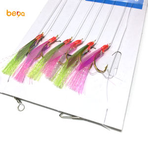 TREVALLY Saltwater Flasher เหยื่อตก<span class=keywords><strong>ปลา</strong></span>,เหยื่อตก<span class=keywords><strong>ปลา</strong></span>ขนนก Sabiki เหยื่อปลอมพร้อมตะขอ6หรือ8ตัว - Product Image 1