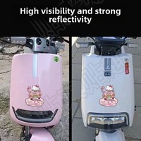 Autocollants réfléchissants pour véhicules électriques la nuit, autocollants de voiture Kuromi, autocollants décoratifs de chat pour voiture, protection personnalisée contre les rayures