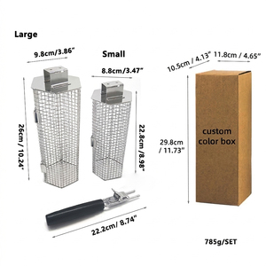 Cesta de asado hexagonal compacta personalizada de acero inoxidable <span class=keywords><strong>para</strong></span> parrillas de carbón y gas, y ahumadores de exterior - Product Image 3
