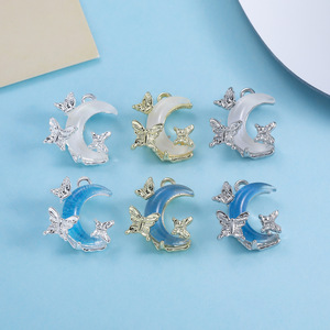 Pendentif en alliage Butterfly Moon, demi-lune 16.5x18mm, accessoires de bijoux DIY pour la fabrication de colliers, bracelets et boucles d'oreilles - Product Image 3