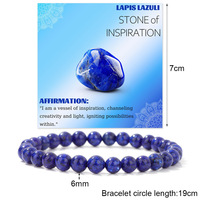 Pulsera Elástica de Cuentas de Piedra Natural de 6mm, Estilo Vintage, para Hombre y Mujer, Suministros de Joyería DIY