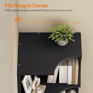 Librería Esquinera Moderna <span class=keywords><strong>de</strong></span> Madera WenFeng, Fabricación ODM/OEM, 70.9 Pulgadas <span class=keywords><strong>de</strong></span> Alto, Ajustable, con 4 Estantes, Fácil Instalación, para Hogar u Oficina - Product Image 4