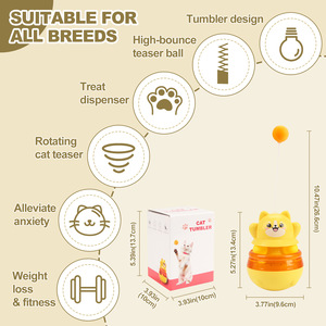 Juguete Clásico de Moda con Diseño de Dibujos Animados para Mascotas, Juguete Interactivo para Gatos con Dispensador de Comida, Pelota de Rompecabezas para Aliviar el Aburrimiento - Product Image 4