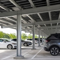 Structure de carport solaire en acier ZAM, système de stationnement photovoltaïque au sol pour usage commercial