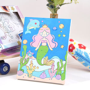 Kit <span class=keywords><strong>de</strong></span> Peinture sur Toile DIY Sirène : Ensemble d'Artisanat Artistique Imprimé Portrait, Art Mural en Tissu et Papier, Peinture par Numéros, Jouet <span class=keywords><strong>de</strong></span> <span class=keywords><strong>Dessin</strong></span> - Product Image 5