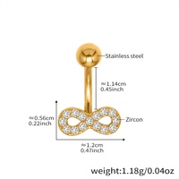 Anneau de nombril en acier inoxydable plaqué or 18 carats, motif cœur et abeille, mignon, pour femmes, bijoux hypoallergéniques, cadeau