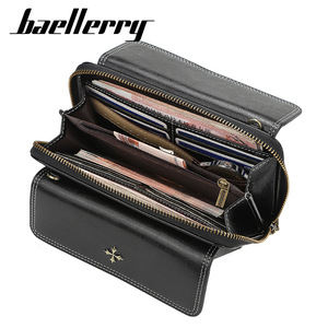 Baellerry Women's Wallet Pu Leather Clutch Bag With Chain Crossbody Phone Bag Solid Color Everyday Use - Product Image 2