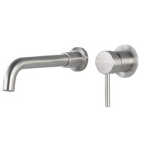 Robinet de lavabo encastré en acier inoxydable, robinet d'évier de lavabo mural bon marché