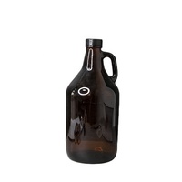 Bouteilles de vin en verre ambré demi-gallon/1 gallon Bouteilles en verre de fermentation californienne pour bière Growler Soda avec couvercle noir