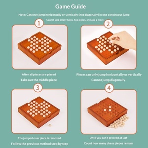<span class=keywords><strong>Solitaire</strong></span> en bois de qualité supérieure, Échecs Kongming, Jeu de société pour un seul joueur pour adultes et enfants, Jeu de puzzle décontracté et de loisirs - Product Image 3