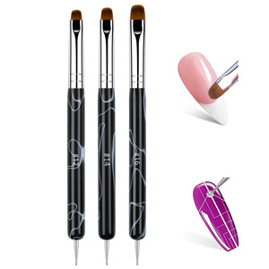 Varilla ondulada de doble uso transfronteriza, cepillo de <span class=keywords><strong>uñas</strong></span> de Gel semiredondo francés de doble cabeza, <span class=keywords><strong>pluma</strong></span> moldeadora de agujas de puntos, <span class=keywords><strong>uñas</strong></span> artificiales - Product Image 5