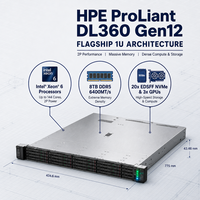 Server Rak 1U Intel Xeon Platinum 80 Plus Titanium Dual Socket Smart Management DL360 Gen12 Daya Cadangan Tersedia