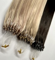 Extensions de cheveux humains à micro-anneaux invisibles, différentes longueurs, en cheveux vierges Remy, extensions de cheveux humains à micro-perles, vente chaude