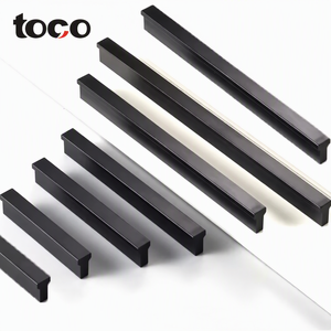 TOCO 모던 블랙 알루미늄 합금 캐비닛 손잡이 롱 스트레이트 가구 손잡이 옷장 서랍 도어 바 손잡이 - Product Image 1