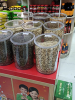 Vente directe d'usine, personnalisation disponible, bac à aliments en vrac commercial, hermétique, pour sucre et bonbons, destiné aux supermarchés européens