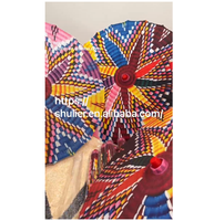 Parapluie personnalisé avec logo, tissage de fleurs colorées éthiopiennes, parapluie avec logo pour les événements et les mariages