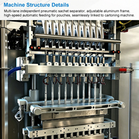 Ligne complète d'emballage de poudre de café en stick, machine d'emballage de poudre de café 3 en 1, machine d'emballage de boîtes de café en stick, machine de mise en carton