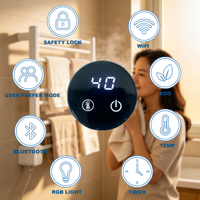 Termostato Inteligente Redondo con Wifi, Interruptor Inteligente con Control Preciso de Temperatura para Secador de Toallas de Pared, Termostato Inteligente