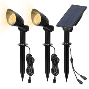 ไฟสวนพลังงานแสงอาทิตย์ 2 ชุด พร้อมแผงโซลาร์เซลล์ IP65 กันน้ำ ไฟ LED สำหรับทางเดินกลางแจ้ง สำหรับลานบ้าน ระเบียง - Product Image 1