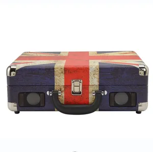 Portable Suitcase Vinyl Record Player With Speakers Tocadiscos Wooden USB SD Bluetooth Turntable Player