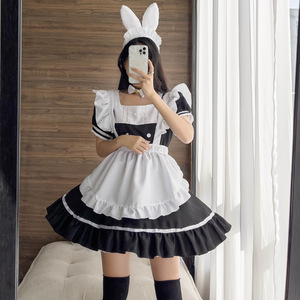Maid Outfit Cosplay Costume Black And White Dress With Bunny Ears For Anime Performance Spring 2025 - Product Image 5