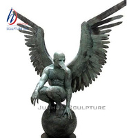 Grande statue antique en métal et bronze de Persée, décoration de jardin, statue de méduse en bronze célèbre