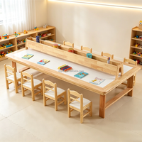 Ensemble de table d'art en bois massif pour enfants, idéal pour l'étude, le dessin et la peinture, avec rangement, pour la maternelle, le primaire, le secondaire, la salle de classe et la maison