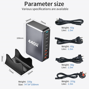 เทคโนโลยี GaN 65w 100w PD ที่ชาร์จโทรศัพท์มือถือ ที่ชาร์จแบบครบชุดพร้อมพอร์ต Type C  ที่ชาร์จ 500w หลายแรงดันไฟฟ้า  USB-C PD GaN Chargers - Product Image 4